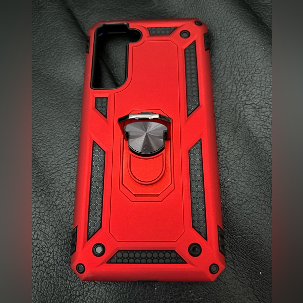Phone Case S21 FE Samsung Galaxy S21 FE red/black. 2 screen protectors. NEW